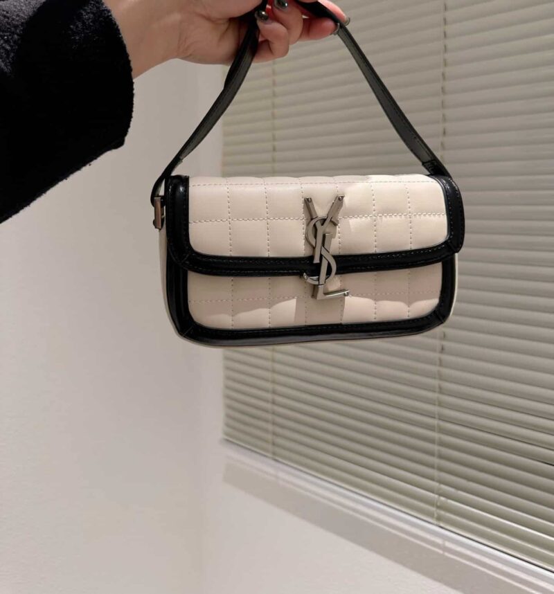 Alternative view of Saint Laurent Solferino Quilted Leather White 22Cm