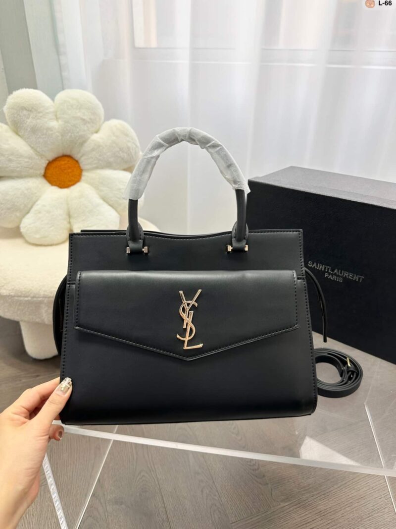 Alternative view of Saint Laurent Uptown Medium Leather Tote Bag Black 31Cm 6365430Sx0J1000
