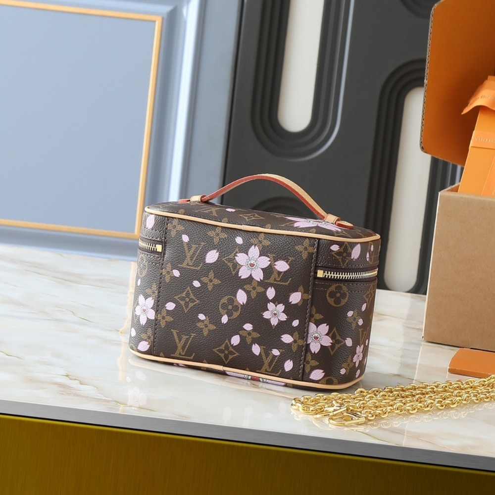 Louis Vuitton x Takashi Murakami Nice Mini Sakura Brown 20Cm M14181 - Image 4