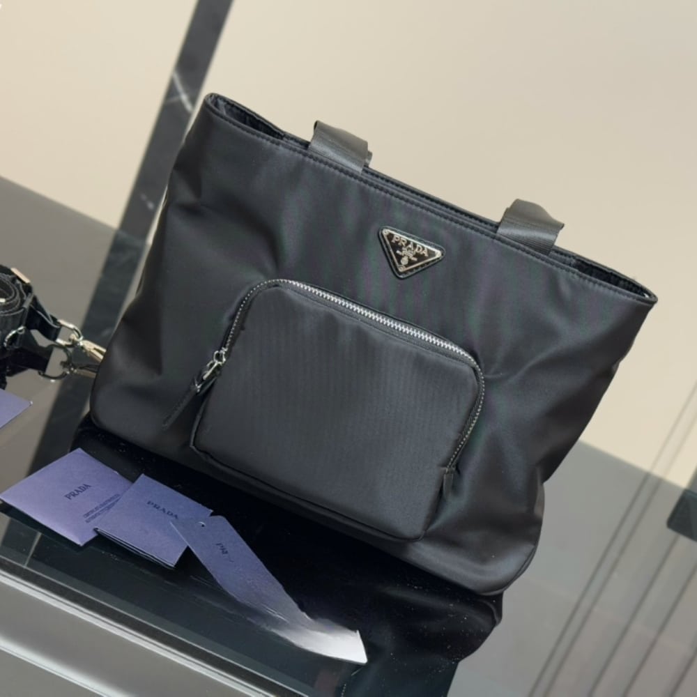 Prada Re Nylon Tote Bag Black 32Cm 1Bg354 Rv44 F0002 V B1M - Image 3