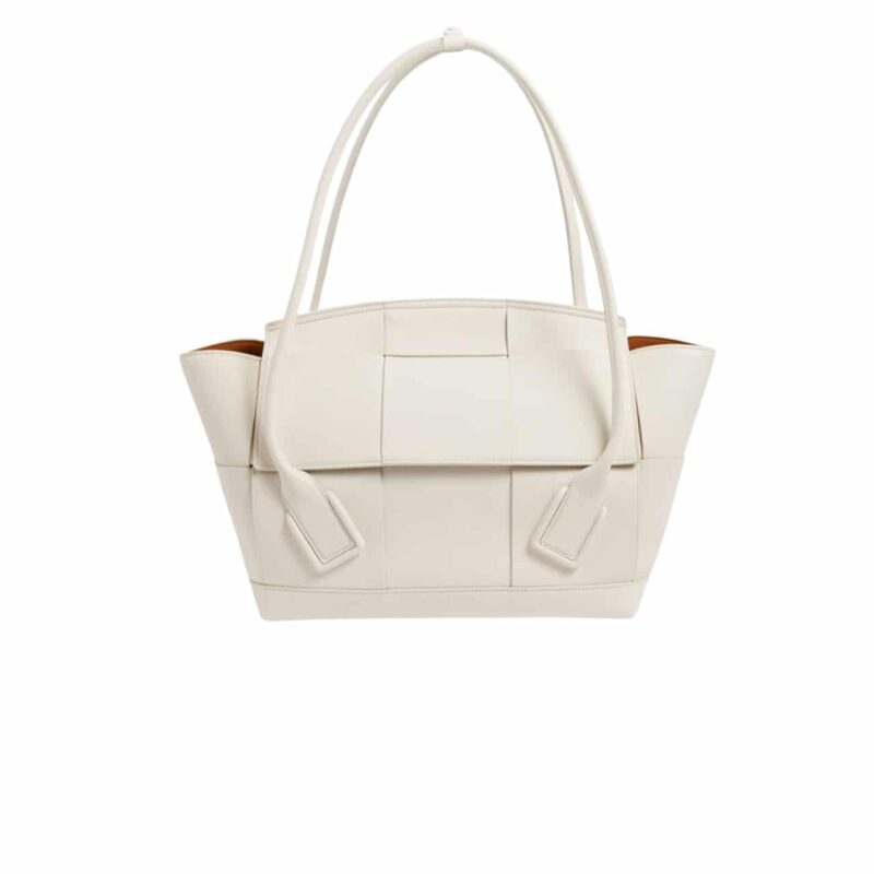 Bottega Veneta Arco Handbag Intrecciato Leather In White 20Cm