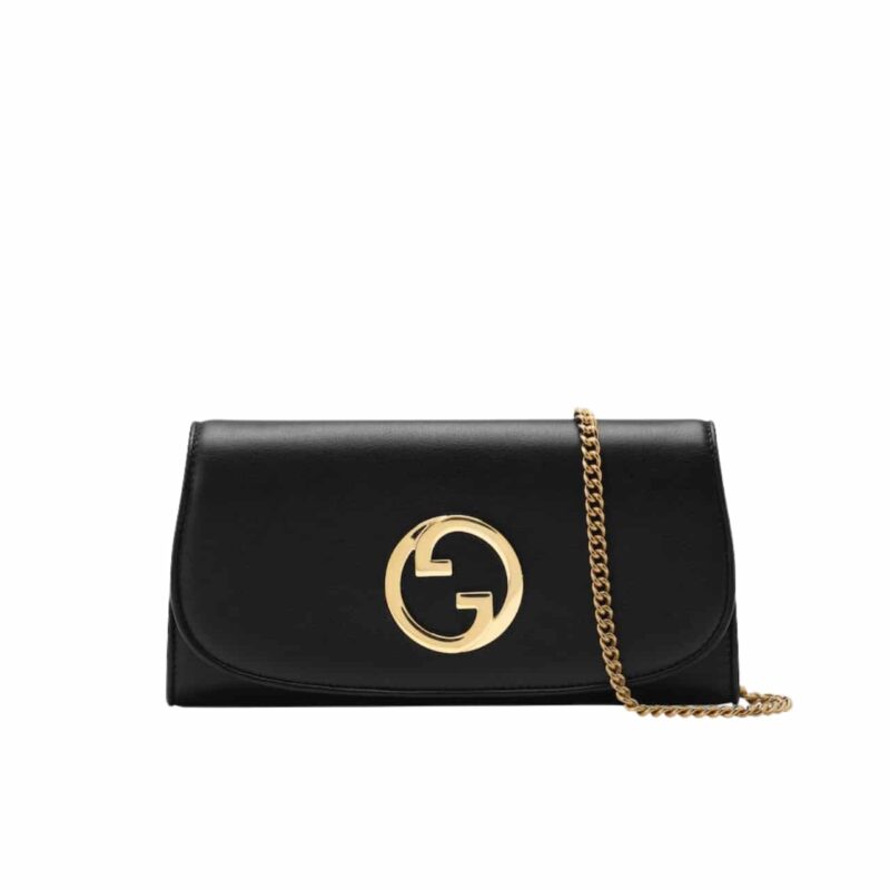 Gucci Blondie Continental Chain Wallet Black 21Cm 725215 Uxx0G 1000