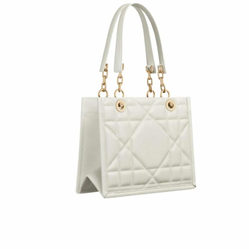 DIOR ESSENTIAL TOTE BAG ARCHICANNAGE CALFSKIN WHITE 26CM