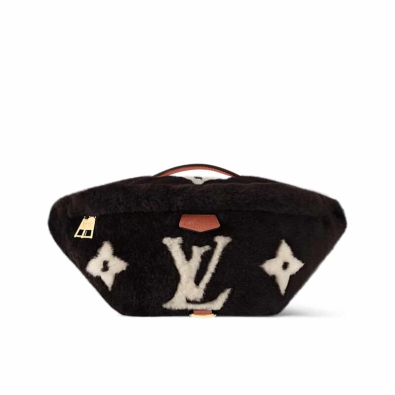 LOUIS VUITTON LV SKI BUMBAG SHEARLING BICOLOR CHOCOLATE AND CREAM 31CM M11799