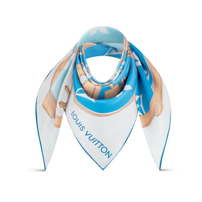 Louis Vuitton Monogram Gradient Square Scarf In Blue 90Cm M76777