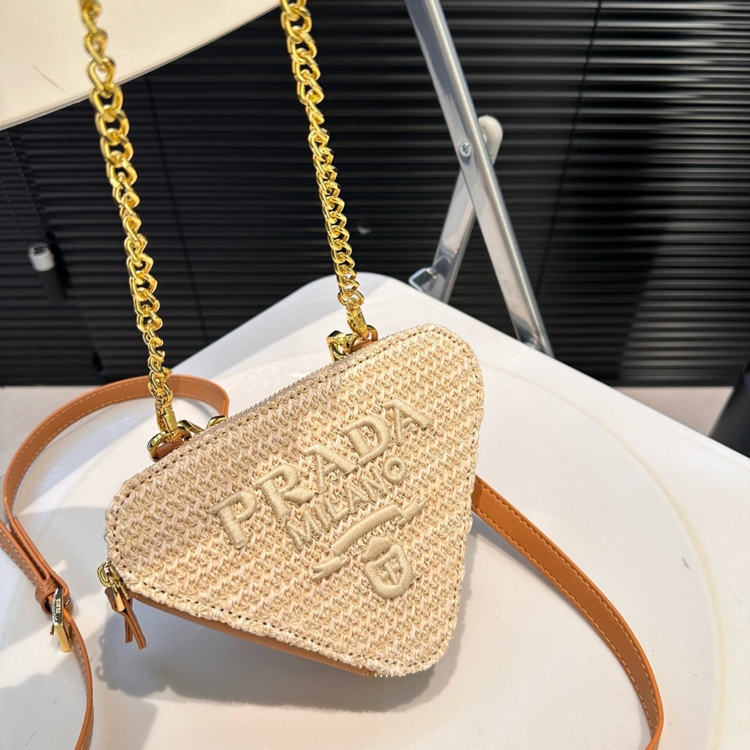 Prada Crochet Mini Pouch Natural 19cm 1NR015 2CXK F0018 - Image 2