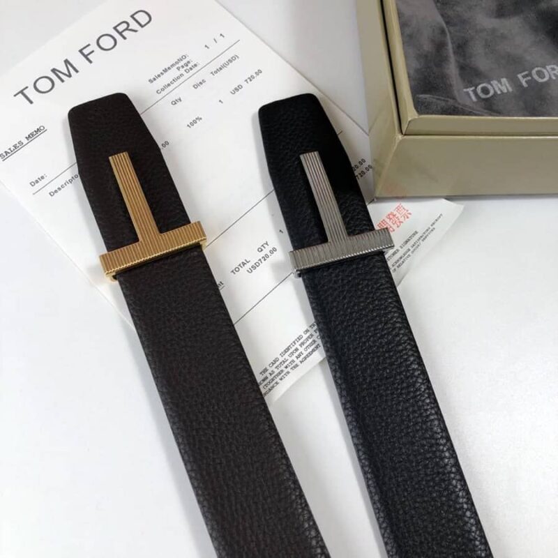 Alternative view of Tom Ford Black Reversible Full Grain Leather Belt