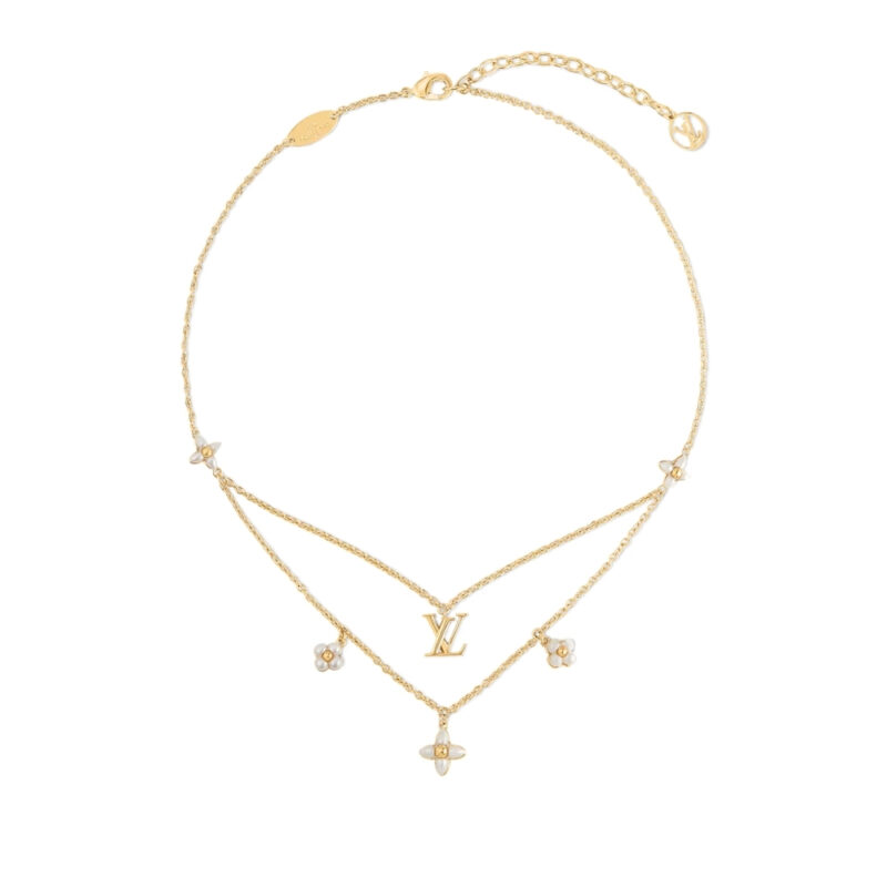 Louis Vuitton Lv Floragram Necklace Gold M00981
