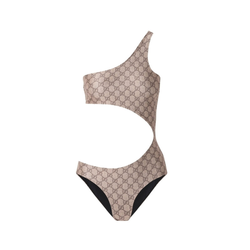 Gucci GG Stretch Jersey Swimsuit Beige And Ebony 695817 XHAK2 2270