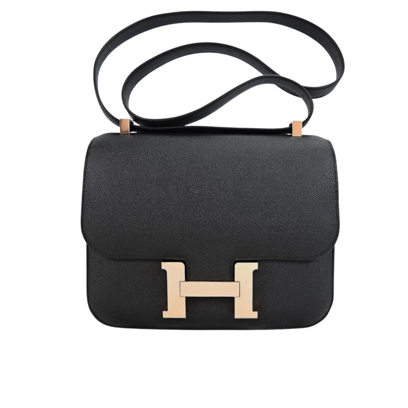 Hermes Constance 24 Togo Leather Gold Hardware Black 24Cm