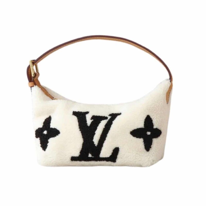 LOUIS VUITTON HILLS POCHETTE SHEARLING WHITE 18CM