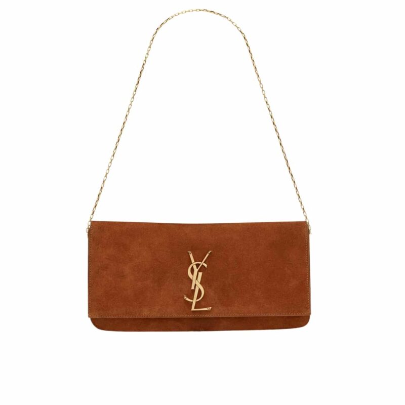 Saint Laurent Reversible Kate Medium In Suede Brown 22Cm 5538041S78W7761