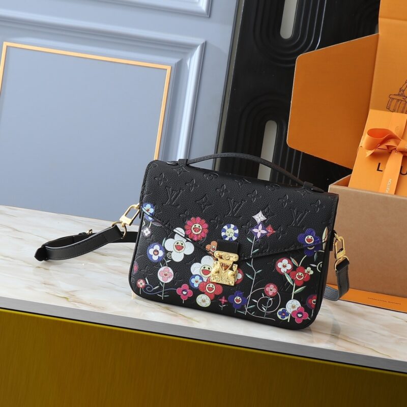 Alternative view of Louis Vuitton X Takashi Murakami Pochette Métis Bag Black 25Cm