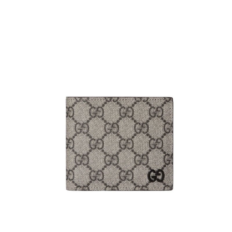 Gucci Brown Interior Gg Bi Fold Wallet Beige And Black Supreme 11Cm 768244 Facqc 9773
