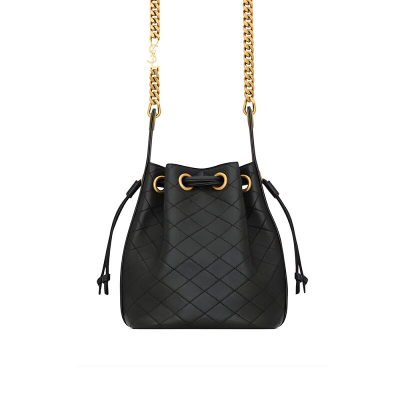 Saint Laurent Small Cassandre Bucket Bag Black 18Cm