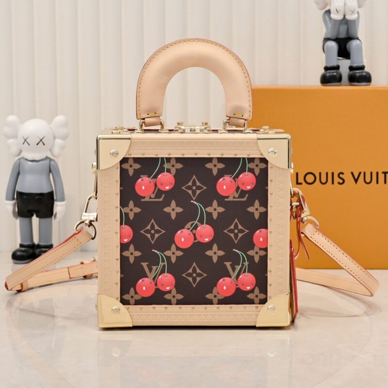 Alternative view of Louis Vuitton X Takashi Murakami Mini Square Trunk Cherry Monogram Brown 17Cm M14040