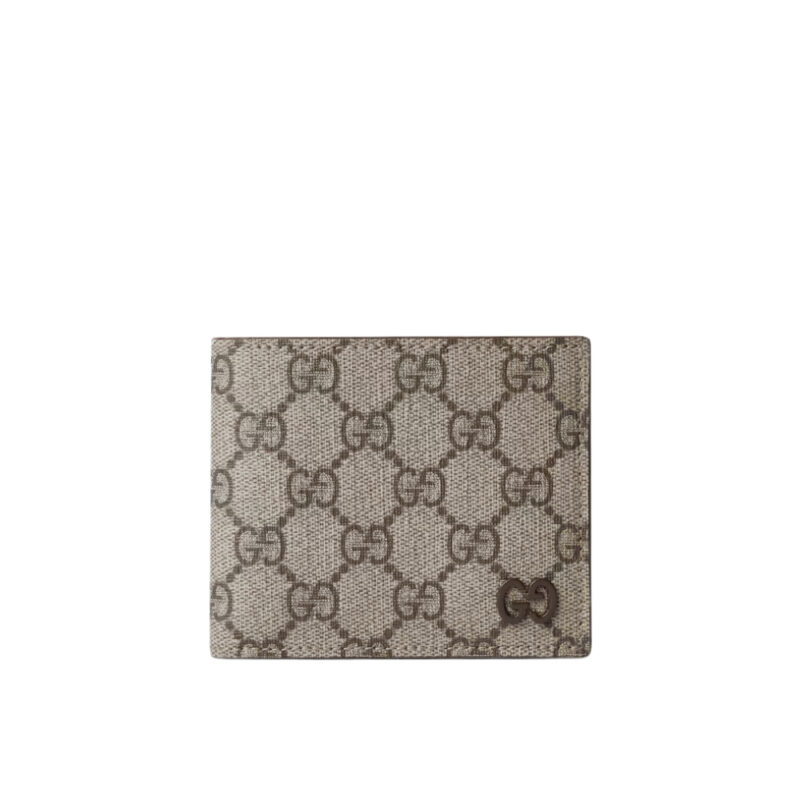 Gucci Brown Interior Gg Bi Fold Wallet Beige And Ebony Supreme 11Cm 768243 Facqc 9774