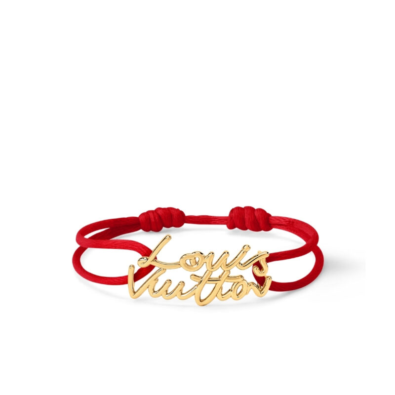 Louis Vuitton Lv Script Bracelet Red Gold M4479Z