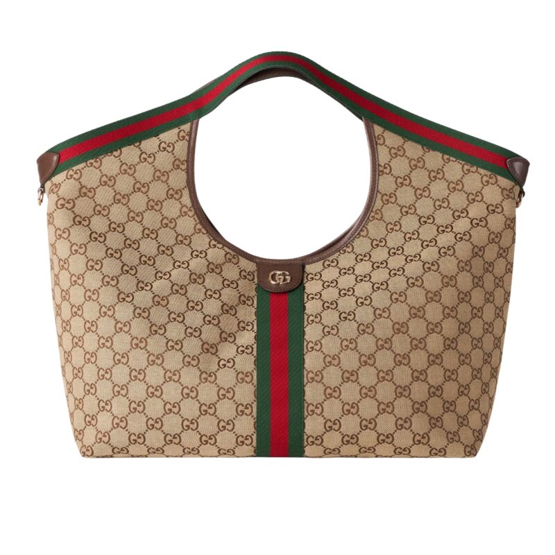 Gucci Giglio Large Tote Bag Beige And Dark Brown GG Canvas 60Cm 853971 FAFFP 2547