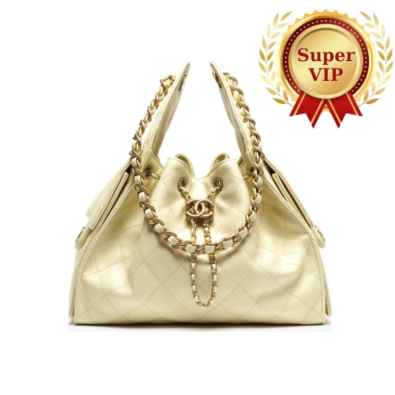 [Super Vip 1:1] Chanel 25 Small Handbag Grained And Gold Tone Metal Light Yellow 26Cm AS5293 B20304 NAGEQ