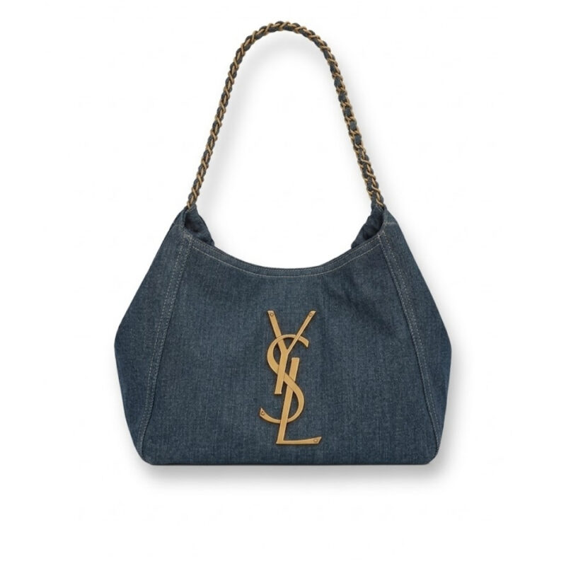 Saint Laurent Chain Hobo Bag Denim Blue 30cm
