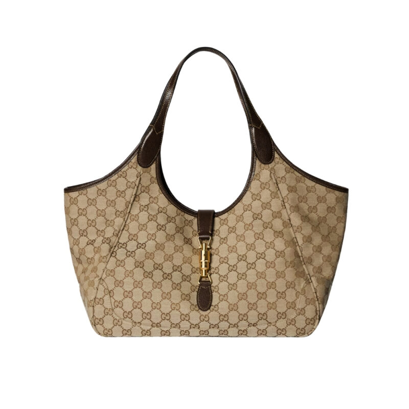 Gucci Mercato Medium Tote Bag Sand And Brown GG Canvas 35cm 866645 FAFV2 9651