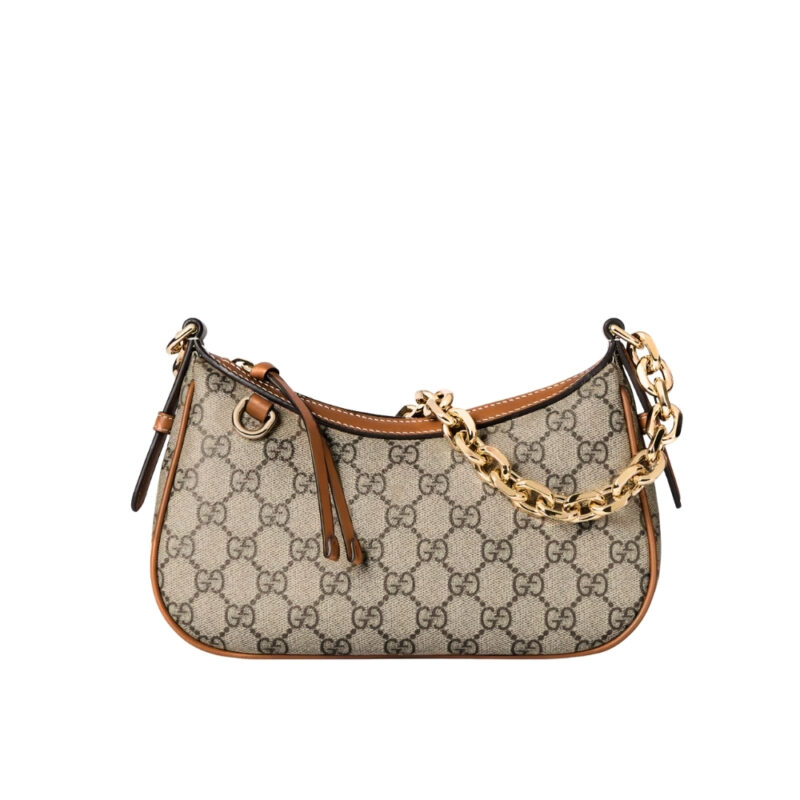 Gucci GG Emblem Small Shoulder Bag Beige And Dark Brown 25Cm 847447 FAD6L 9758