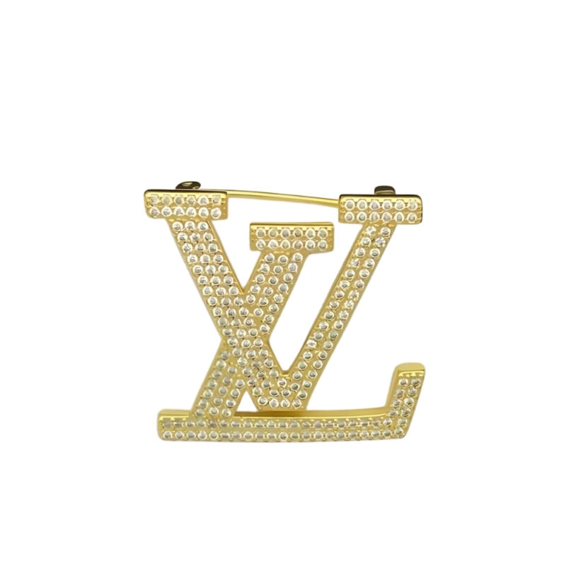 Louis Vuitton Crystal Brooch Gold