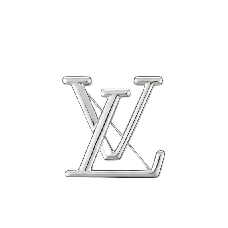 Louis Vuitton LV Logo Brooch Silver