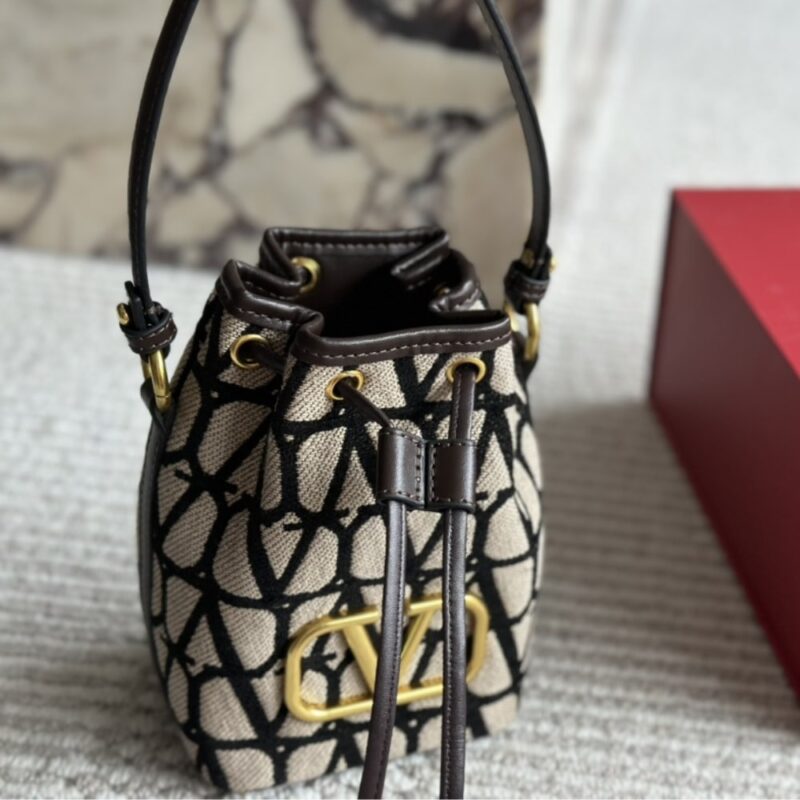 Alternative view of Valentino Mini Vlogo Signature Bucket Bag In Toile Iconographe Brown 22Cm 5W2P0Z44Vri 6Zn