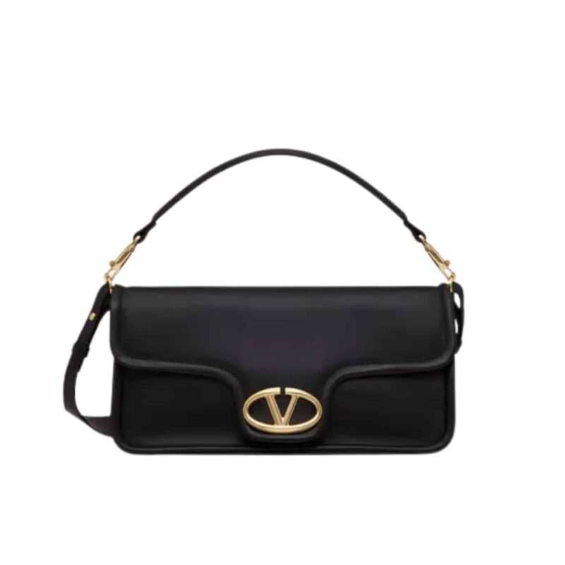Valentino Garavani Vlogo 1960 Nappa Leather Shoulder Bag Black 28Cm 4W0B0N48Zfj 0No
