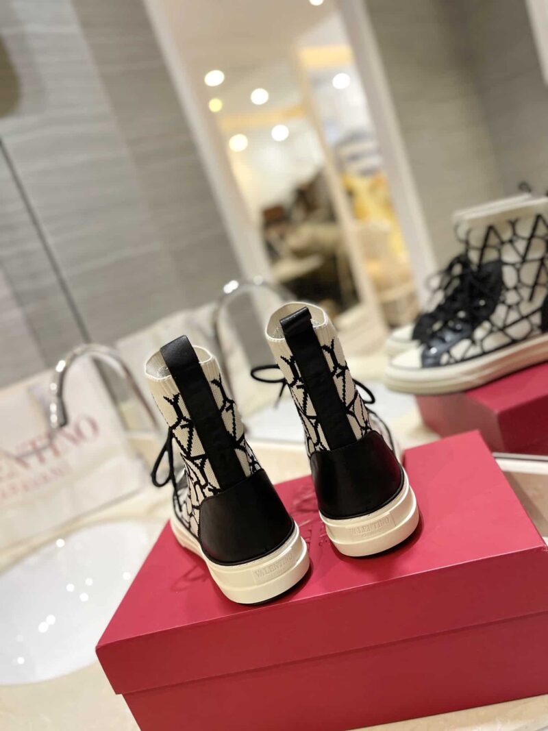 Alternative view of Valentino Garavani Toile Iconographe Socks Sneakers White