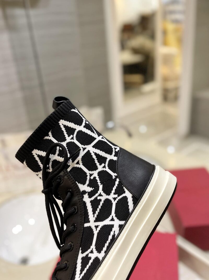 Alternative view of Valentino Garavani Toile Iconographe Socks Sneakers Black