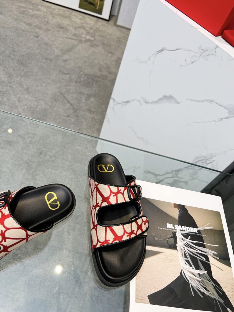 Alternative view of Valentino Garavani Vlogo Toile Iconographe Sandal Red