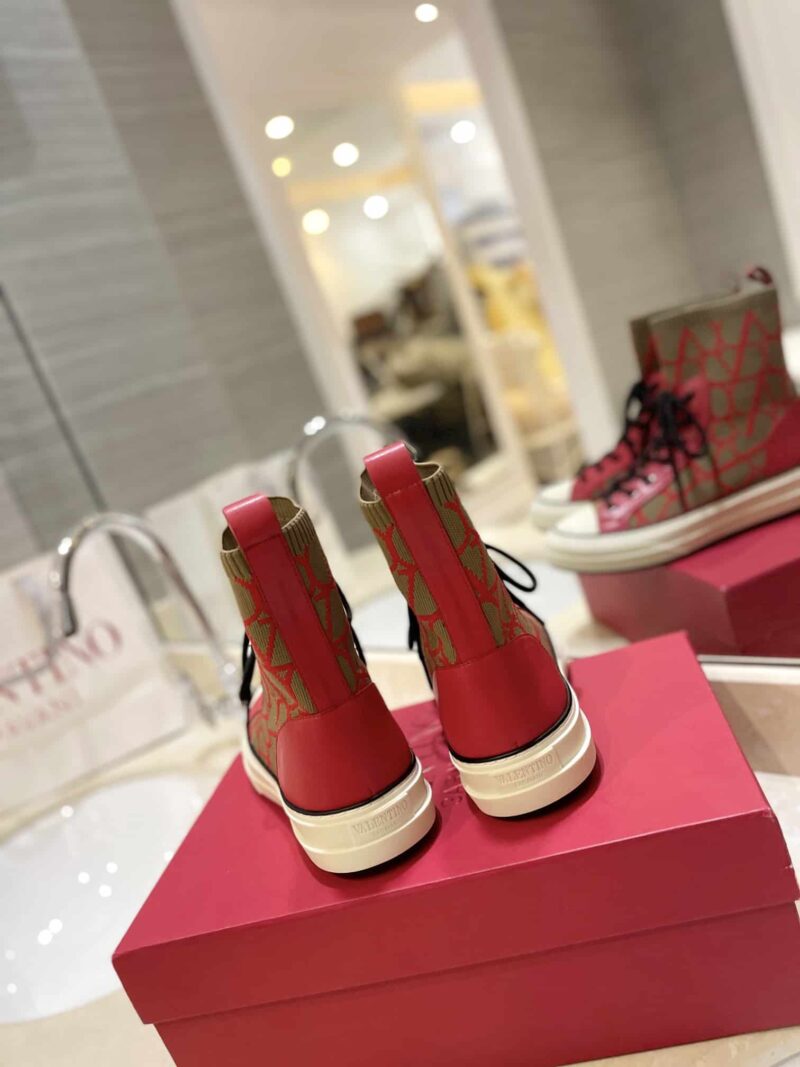 Alternative view of Valentino Garavani Toile Iconographe Socks Sneakers Red
