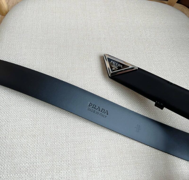 Alternative view of Prada Spazzolato Logo Black Belts 2Cm250 Zo6 F0002