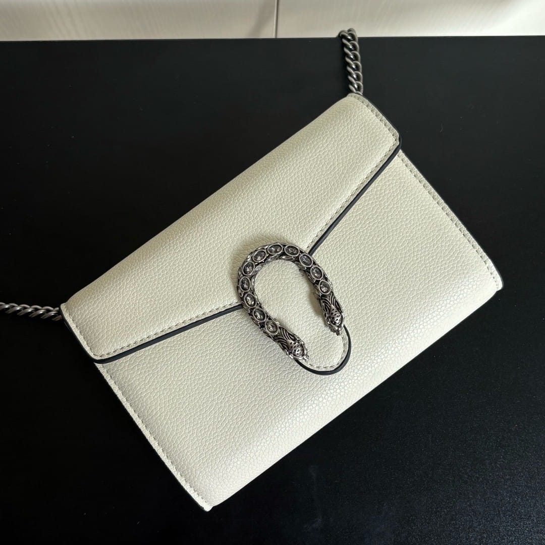 Gucci Dionysus Wallet On Chain White Leather 20Cm 401231 CAOGM 9174 - Image 3