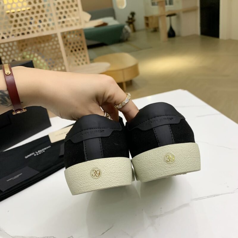 Alternative view of Saint Laurent Court Classic Embroidered Sneakers Black 611106Gup501000