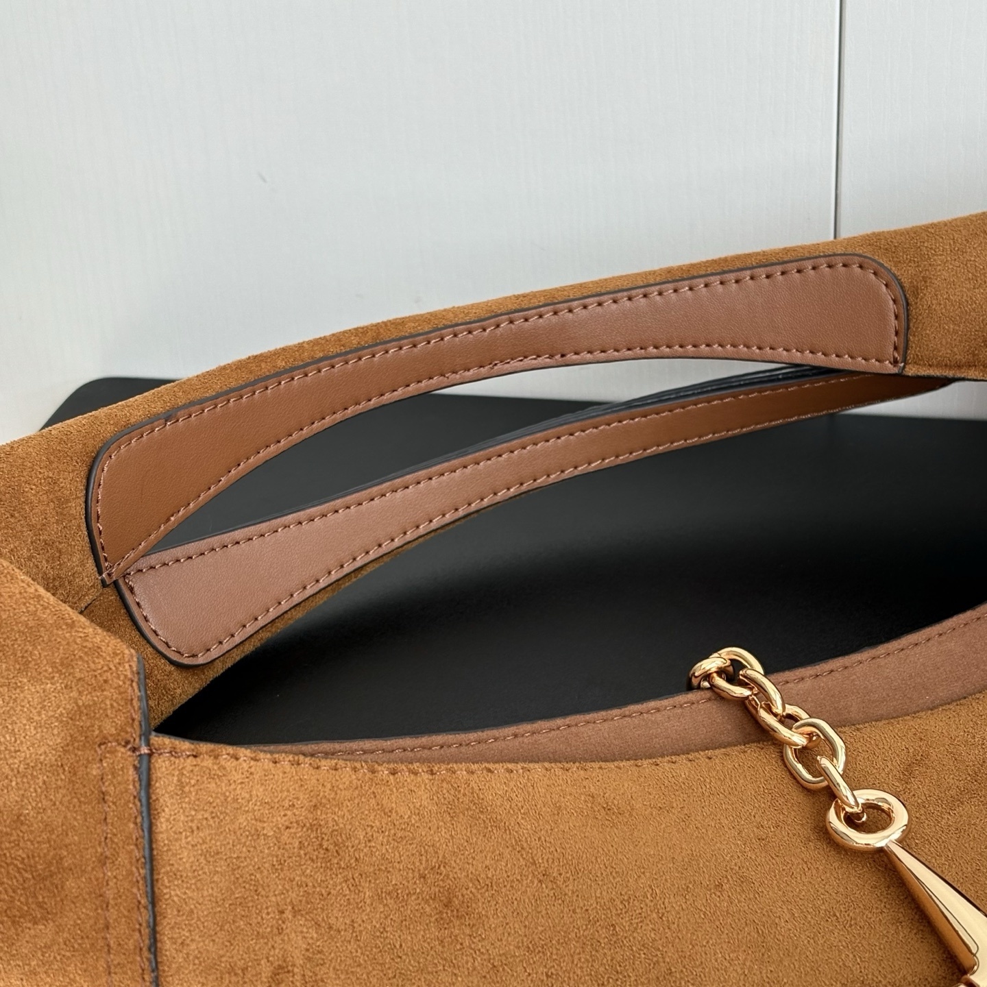 Gucci Softbit Maxi Shoulder Bag Brown Suede 46Cm 837466 AAFLB 2118 - Image 6