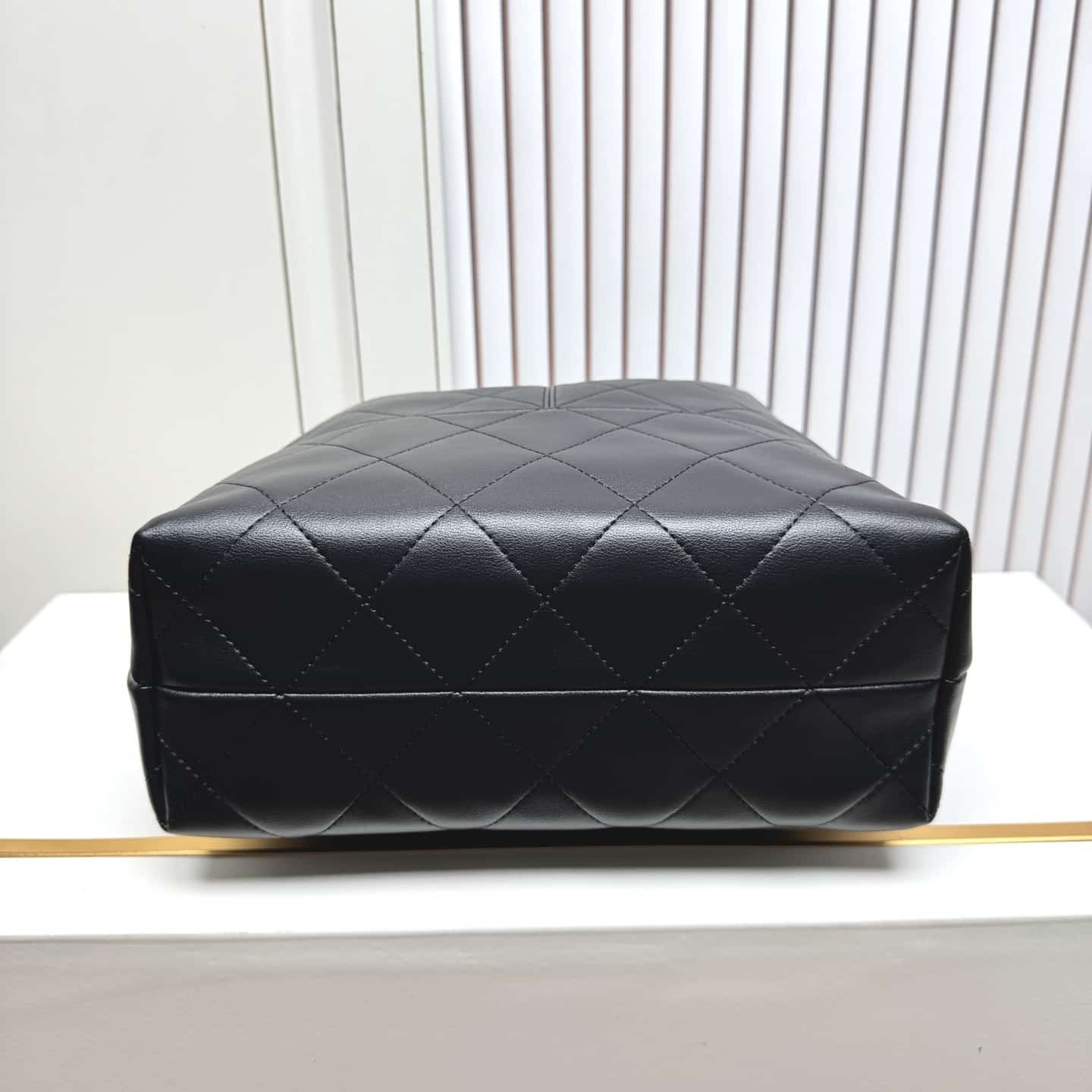 Chanel Shopping Bag Gold Tone Metal Black 33Cm AS5635 B20829 94305 - Image 5