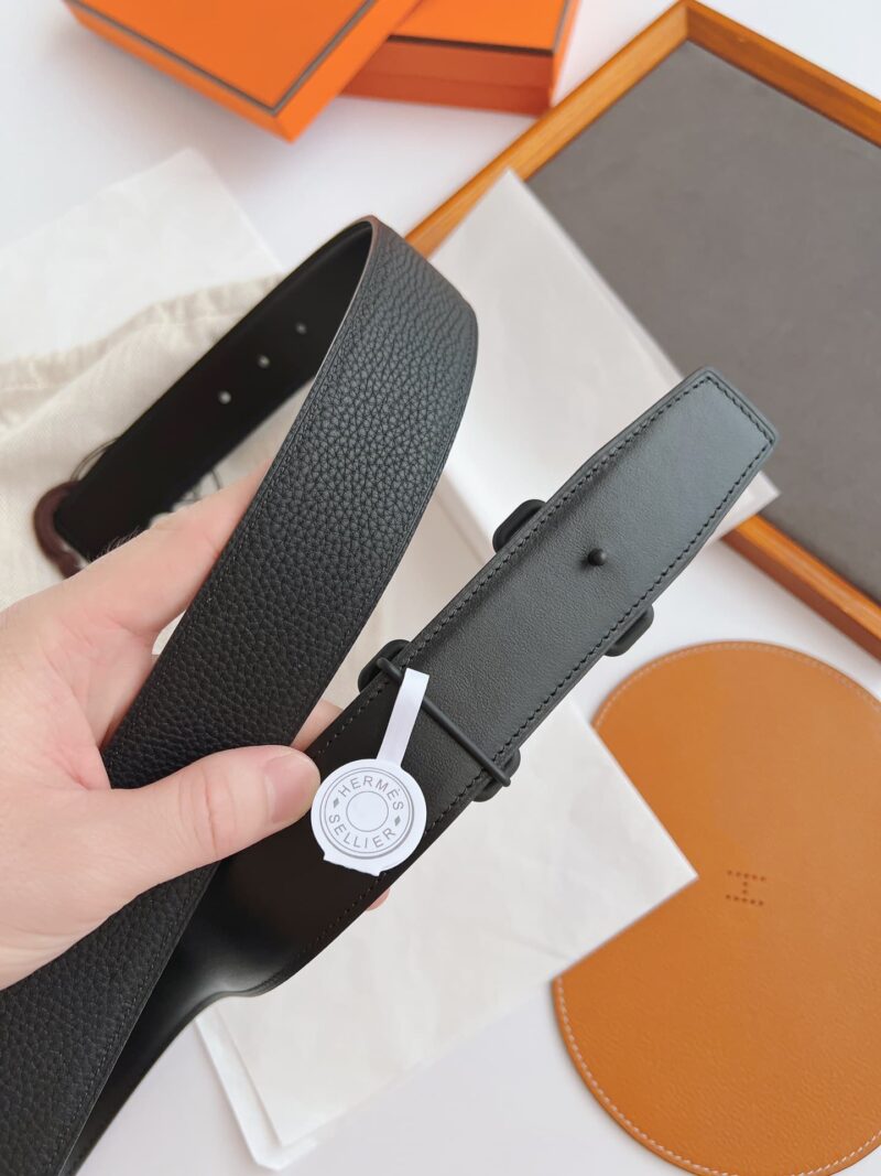 Alternative view of Hermes Leather Belt With H Buckle Black 38Mm