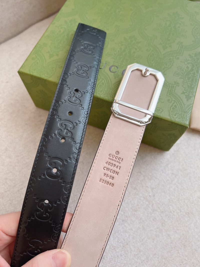 Alternative view of Gucci Black Signature Leather Belt 3.5Cm