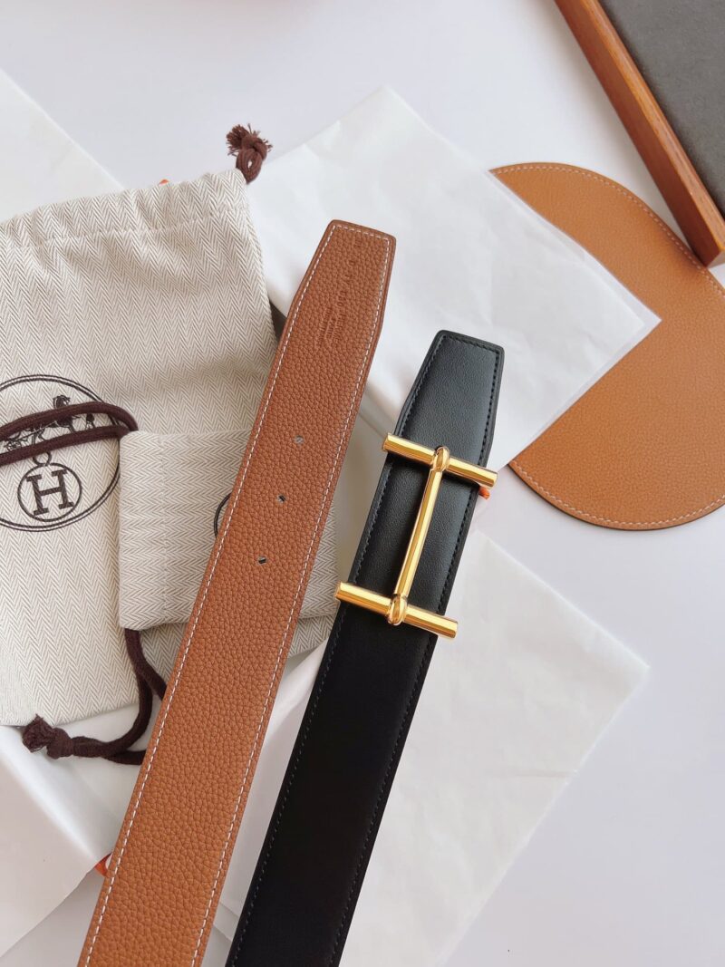 Alternative view of Hermes Leather Belt Gold Buckle Black 38Mm