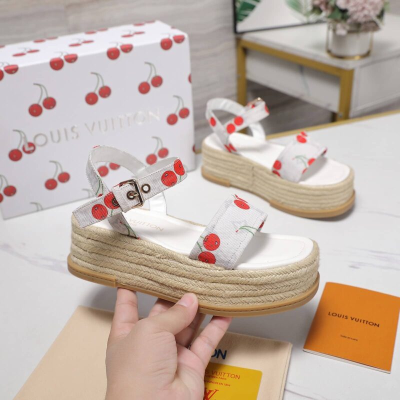 Alternative view of Louis Vuitton X Takashi Maya Platform Sandal Monogram Cherry 1Ahnsk