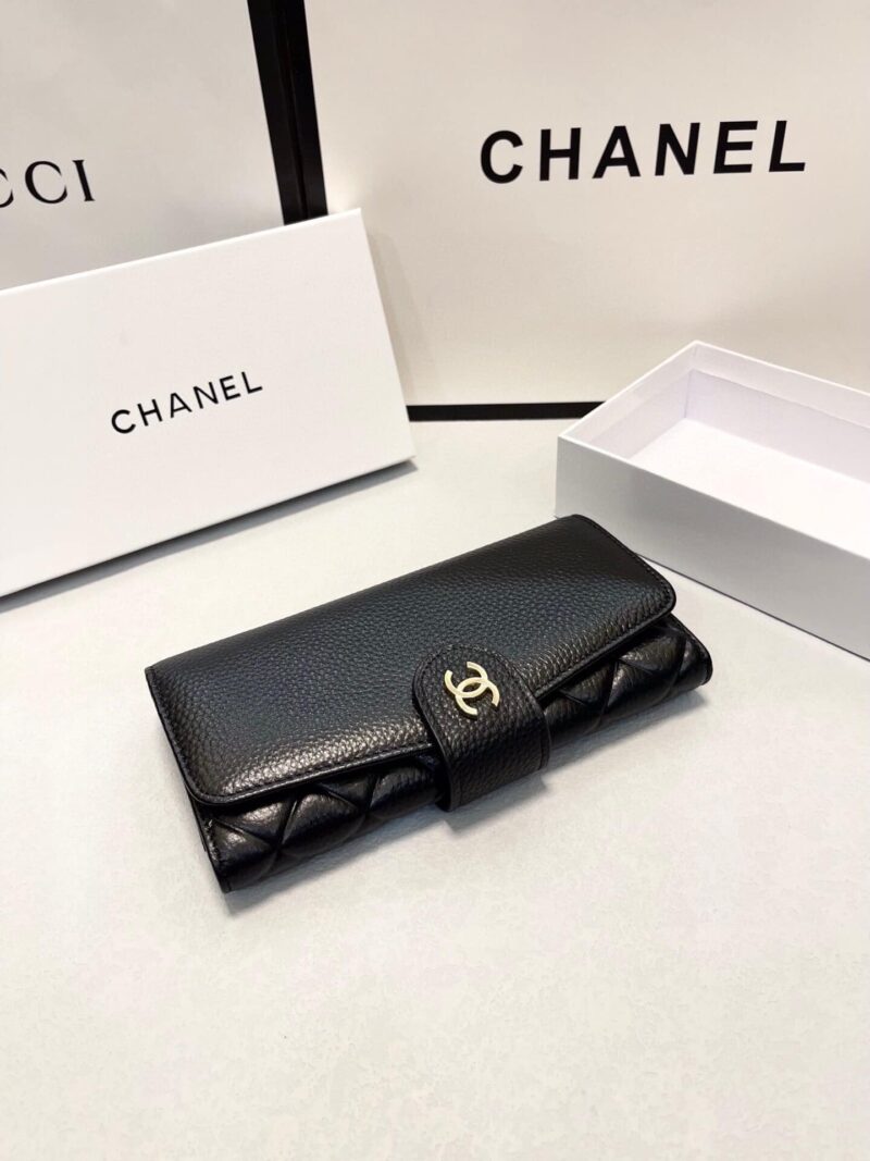 Alternative view of Chanel Classic Long Flap Wallet Black 19Cm