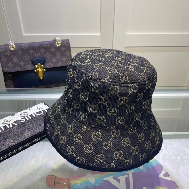 Alternative view of Gucci Gg Supreme Denim Bucket Hat Black