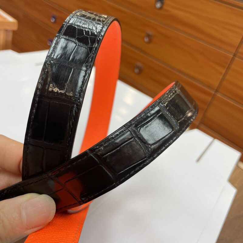 Alternative view of Salvatore Ferragamo Gancini Leather Belt With Silver Metal Pearls Buckle 2.5Cm