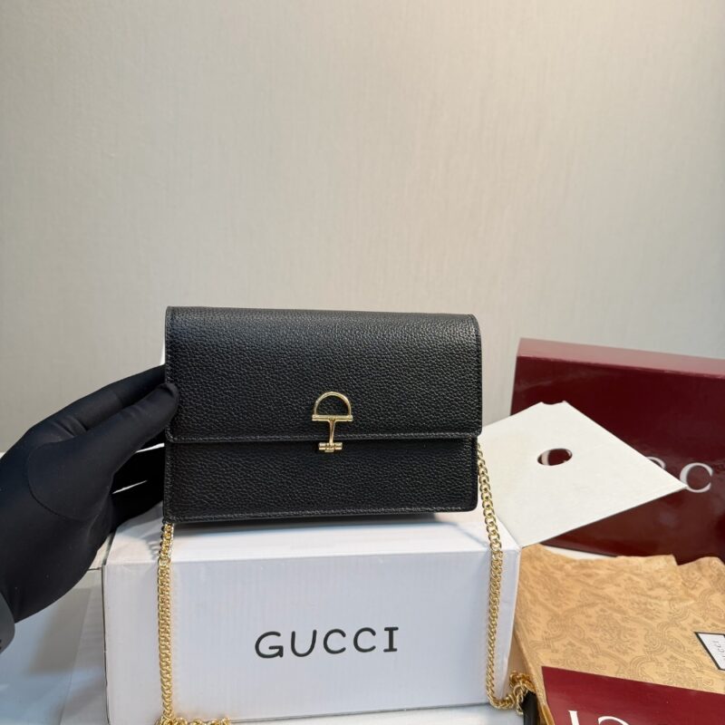 Alternative view of Gucci Half Horsebit Wallet On Chain Black 20Cm