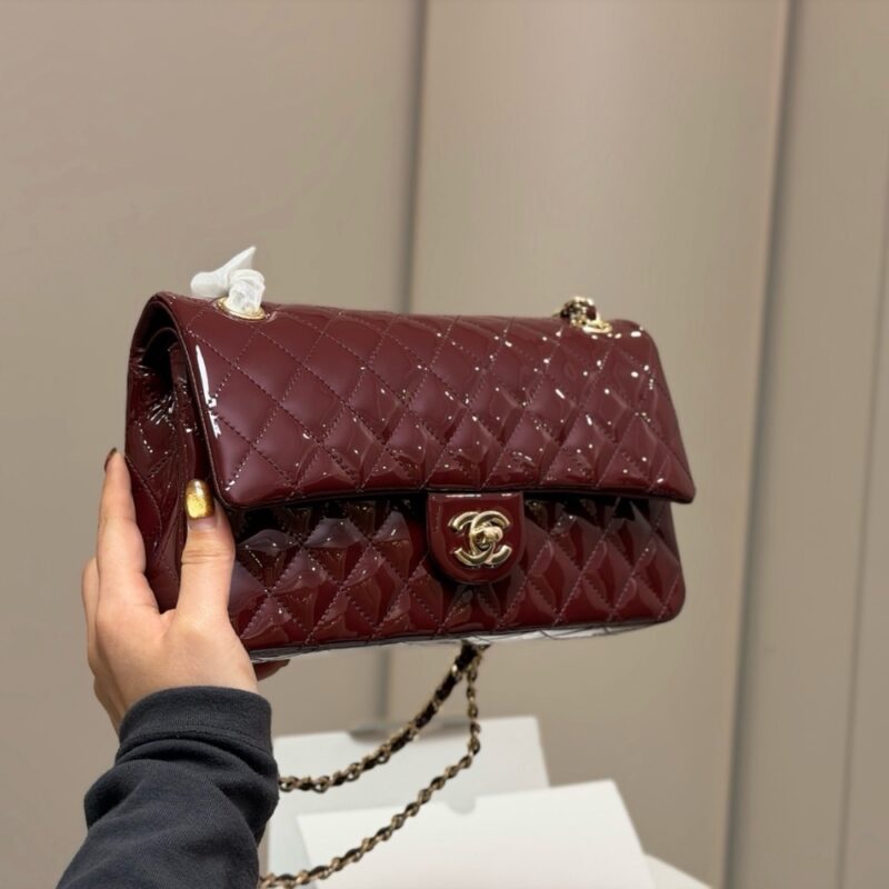 Alternative view of Chanel Medium Classic Double Flap Bag Burgundy 25Cm