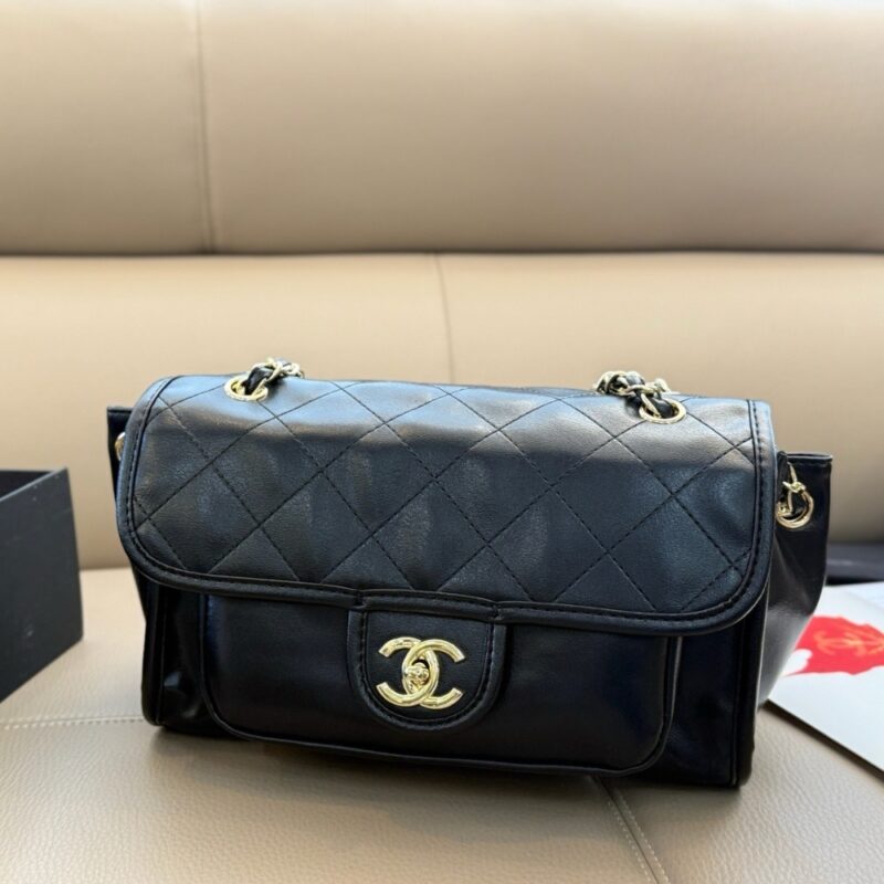 Alternative view of Chanel Large Straight Lined Flap Bag In Black 28Cm
